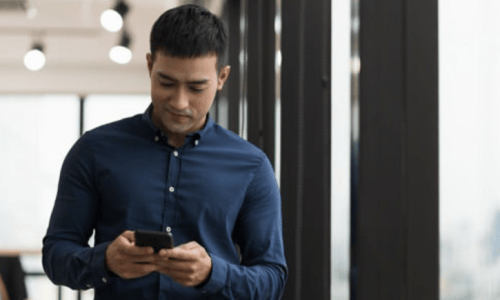a man texting
