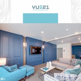 Take your living experience to new heights at Vue21, a one-of-a-kind apartment community offering captivating social spaces and forward-thinking extras. Instagram post from @vue21apts on October 15, 2021 11:00:17am